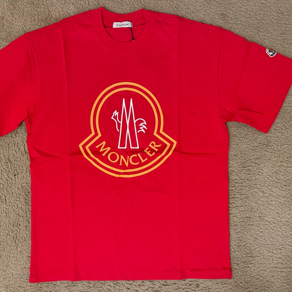 Moncler Vibrant Red Logo Tee
